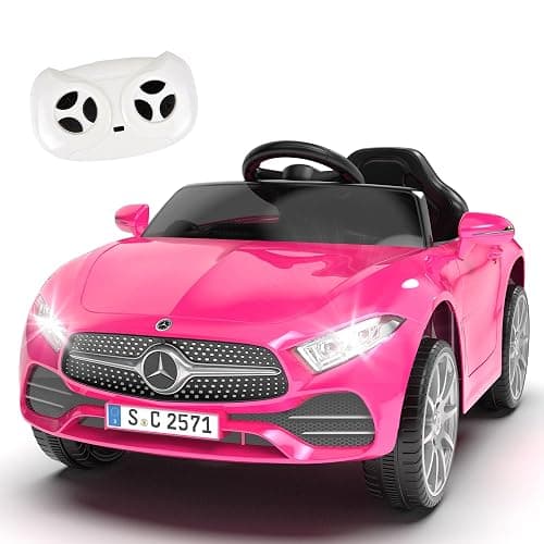 Fillfulfun Licensed Mercedes-Benz CLS 350 12V Ride On Car Truck for Kids, Ride on Toys for Toddlers w/Parent Control, Spring Suspension, Power Wheels for Girls w/Bluetooth, Music, LED Lights (Pink) - Image 1