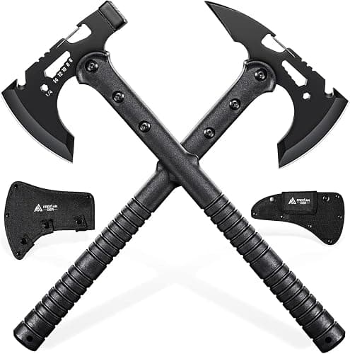 Freelander Tactical Axe 2 Pack, Sharp Tomahawk with Sheath, Portable Tomahawk with Clip and Bottle Opener, Durable Survival Hatchet for Emergency, Hiking and Camping, for Men Women - Image 1