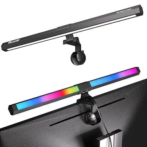 Quntis Monitor Light RGB Backlight, Eye-Care Computer Lights Bar Gaming Office Desk Lamp, 15 Modes Backlight, 3 Color Temperature & Brightness Dimmable Front Light, Ra95 Screen No Glare Monitor Lamp - Image 1
