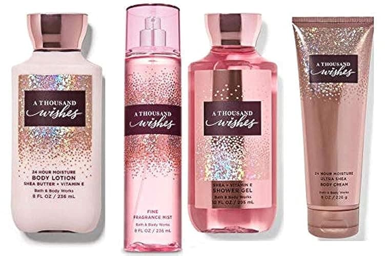 Bath and Body Works A Thousand Wishes Gift Set- Body Lotion, Shower Gel, BodyCream,Fine Fragrance Mist - FULL SIZE - Image 1