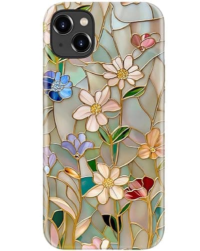 STARVIP for iPhone 15 Case Cute,Aesthetic Vintage Mosaic Stained Glass Shell,Compatible with Magsafe,Trendy Unique Cool Retro Western Protective Slim Silicone Phone Cover for Women Girls - Image 1