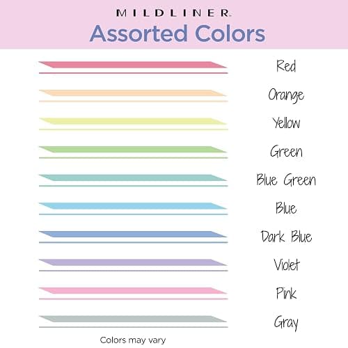 Zebra Pen Mildliner Dual-Tip Highlighter Marker Set, Broad and Fine Tips, No Bleed, Ideal for Bible Highlighting, Journaling and Note-Taking, Fluorescent and Cool Ink Colors, 10-Pack (78101) - Image 1