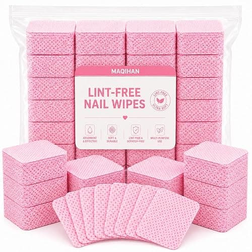 MAQIHAN 1200 Lint Free Nail Wipes - Pink Acetone Nail Polish Remover Wipes Lint Free Nail Wipes Pads Gel Nails No Lint Nail Glue Wipes Eyelash Extensions Toallitas Para Uñas Sin Pelusa Nail Supplies - Image 1
