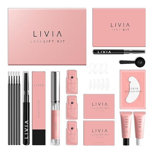 Lash Lift Kit + Color Kit by Livia - Perfectly Curled and Darker Lashes for 8 Weeks from Home, Faster Alternative to Lash Serums, Complete 3 Applications DIY Perm Kit - Image 1