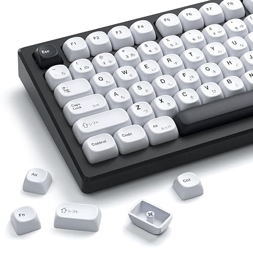 HITIME XVX PBT Keycaps - Japanese White MOA Dye-Sublimation Set for 61/64/68/84/87/100/104/108 Cherry MX Mechanical Keyboard - Bow - Image 1