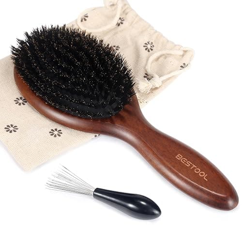 BESTOOL Hair Brush, Boar Bristle Hair Brushes for Women Men Kids, Boar Bristle Brush for Hair Smoothing, Everyday Brush Enhances Shine & Health - Image 1