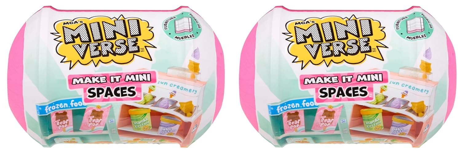 MGA's Miniverse Make It Mini Spaces Furniture (2 Pack), Mystery Surprise Packaging, Mini Collectibles, Replica Food, Replica Plants, Customize, DIY Crafts, Hobby, Collectors, Display, Gifts, 8+ - Image 1