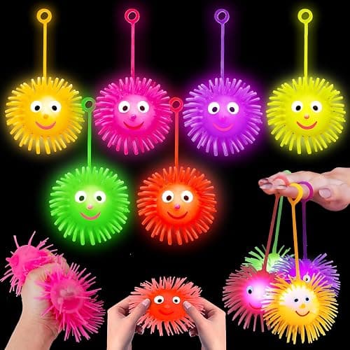 24 PCS Light Up Balls Party Favors for Kids 4-8 8-12 Sensory Squeeze Toys Bulk LED Puffer Balls Classroom Prizes Goodie Bags Stuffers Pinata Fillers Birthday End of Year Student Return Gifts - Image 1