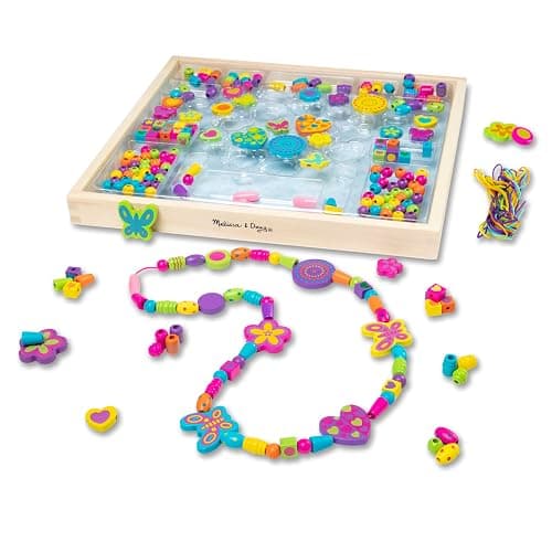 Melissa & Doug Created by Me! Bead Bouquet Deluxe Wooden Bead Set with 220+ Beads for Jewelry-Making - FSC CertifiedKits for Kids 4+ - Image 1