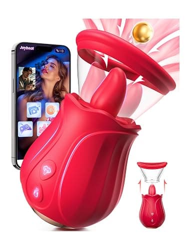 Gasevimo Vibrator Sex Toys Rose Toy - AI APP Adult Toys for Women 7 Sucking & 10 Tongue 360° Licking & Vibrating, Rose Sex Toy Vibrators for Clit Nipple, Removable Cup Couples Sex Toy Sex Novelties - Image 1