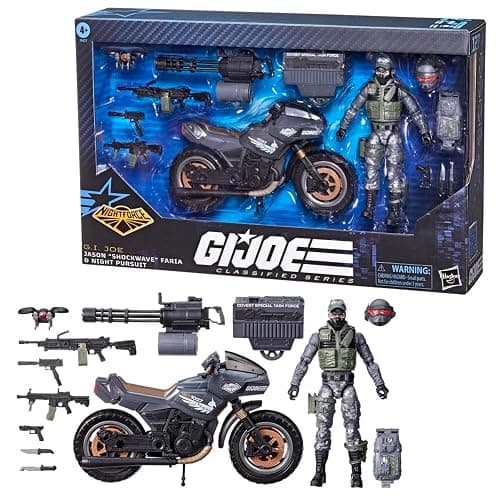 G.I. Joe Classified Series #127, Night Force Jason Shockwave Faria & Night Pursuit Cycle, 6” Action Figure, Exclusive - Image 1