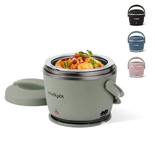 Crock-Pot Portable Electric Lunch Box, 20-Ounce Food Warmer, Moonshine Green | Ideal for Travel, On-the-Go | Keeps Food Spill-Free, Warm & Tasty | Dishwasher-Safe - Image 1