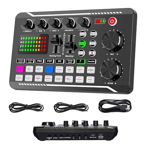 Professional Audio Mixer, SINWE Live Sound Card and Audio Interface with DJ Mixer Effects and Voice Changer,Podcast Production Studio Equipment, Prefect for Streaming/Podcasting/Gaming - Image 1