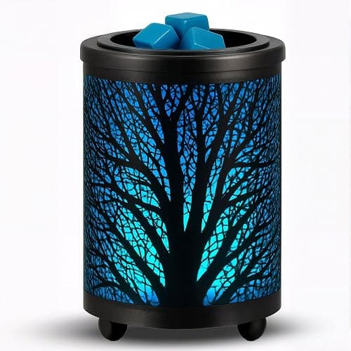 Leyoue Electric Wax Melt Warmer PTC Heating Plate with 7 Colors LED Changing Light Wax Warmer Fragrance Warmer for Home Office Gifts & Decor(Black Forest) - Black Forest - Image 1