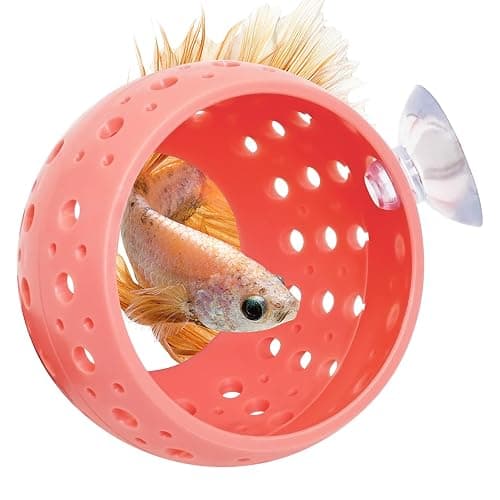 Fhiny Betta Tunnel, Aquarium Betta Fish Hideout with Suction Cup Fish Tank Tunnel Shrimp Cave Aquarium Decor Fish Tank Accessories for Small Fish Shrimp Betta Guppy Hiding Resting (Pink) - Image 1