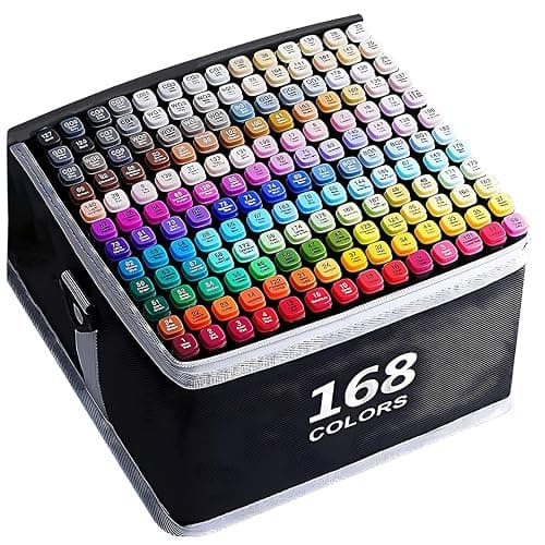 ARTHEHE 168 Colors Markers Pens, Permanent Art Marker Pens for Kids and Adults, Double Tipped Graphic Marker Pen for Manga/Anime/Illustrations(168 Pcs) - Image 1
