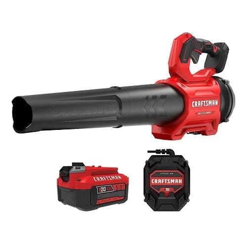CRAFTSMAN Leaf Blower Cordless with Battery and Charger V20 RP, Up to 110 MPH Power, Handheld Electric Leaf Blower, Brushless Motor, Lightweight, 5.0Ah (CMCBL730P1) - Image 1