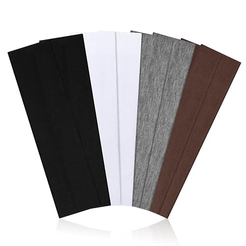 Headbands for Women, 8pcs Stretchy Non Slip Soft Cotton Cloth Hair Bands for Sports, Workout, Yoga and Running - Image 1