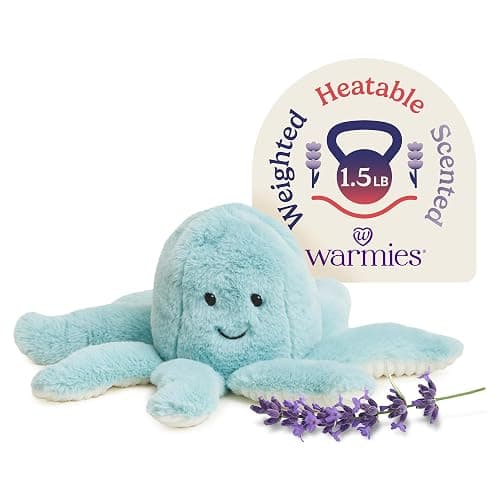 warmies Microwavable & Weighted Stuffed Animals, Octopus - Heated Stuffed Animal Plushie for Warmth & Comfort - Cute Soft Plush Toys for Adults & Children (Boys, Girls, Babies & Toddlers) - Image 1