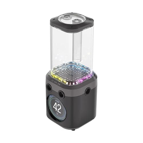 CORSAIR iCUE Link XD6 RGB Elite LCD Pump/Reservoir Unit – FlowDrive Max Pump, 480x480 IPS LCD Screen, Built-in Temperature Sensor, 22 Addressable RGB LEDs, 440ml Nylon Reservoir – Stealth Gray - Image 1