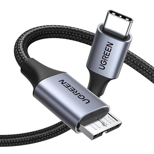 UGREEN 10 Gbps Micro B to USB C Hard Drive Cables, 1.5FT USB C to Micro B, External Hard Drive Cable Compatible with MacBook Pro/Air, iPad/Tablet, iPhone, Samsung Galaxy S24, WD Seagate etc - Image 1