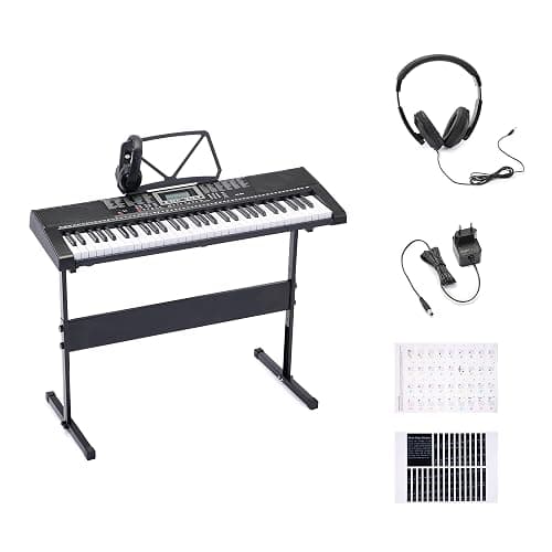Amazon Basics Electric Keyboard Piano with 61 Keys, Built-in Speakers, Songs for Learning, Black - Image 1