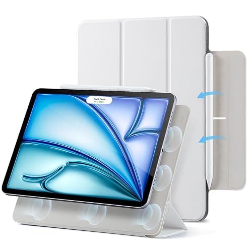 ESR Funda para iPad Air 11" M4/M3/M2 2026/2025/2024, iPad Air 8a/7a/6a/5a/4a Gen, Funda con Bloqueo Magnético, Funda Slim Tríptica, Compatible Pencil Pro/Pencil USB-C, Auto Encendido, Blanco - Image 1