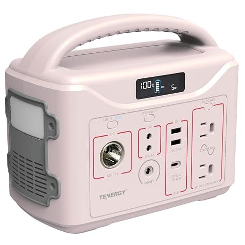 Tenergy T320 Portable Power Station, 300Wh Battery, 110V/200W (Surge 400W) Two Pure Sine Wave AC outputs, USB type C PD 45W, Mobile Power for Outdoors, RV, Hunting, Emergency Backup, Sandy Coral - Image 1