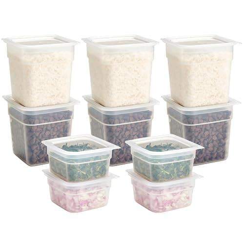 Cambro Food Storage Storage Containers with Lids - Translucent (Microwave Safe and BPA-Free) - 16 and 32 oz (ounce) Food Storage Container - (20 Piece Set) - Image 1