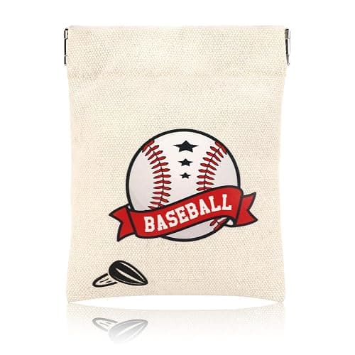 DOSTATNI Baseball Snack Bags Baseball Treat Bags Mini Storage Bag Canvas Favor Bag Squeeze Top Portable Base Ball Team Gift for Birthday Game (1) - Image 1