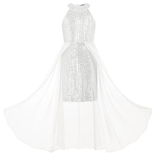 GRACE KARIN Girls Halter Neck Sequin Dress 6-14Y Kids Fancy Formal Party Christmas Sparkly Pageant Birthday Dresses - Image 1