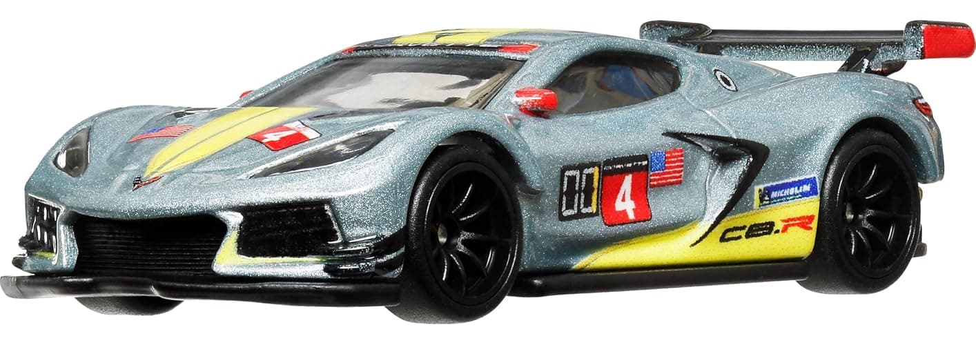 Hot Wheels Premium Car Culture Collectible Toy Car, 1:64 Scale Die-Cast Corvette C8 R, Race Day Vehicle with Real Riders Tires - Image 1