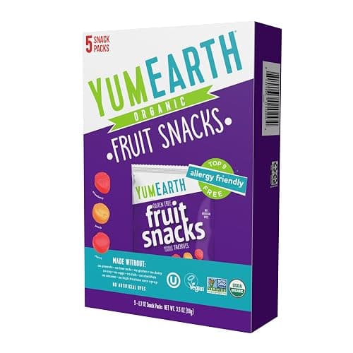 YumEarth Organic Assorted Flavor Fruit Snacks - Allergy Friendly (Top 9 Free), No Artificial Dyes or Flavors, Non GMO, Gluten Free, Vegan Candy Snacks - 0.7 Ounce (Pack of 5) (3.5 Ounce Box (Pack of 5), Fruit) - Image 1