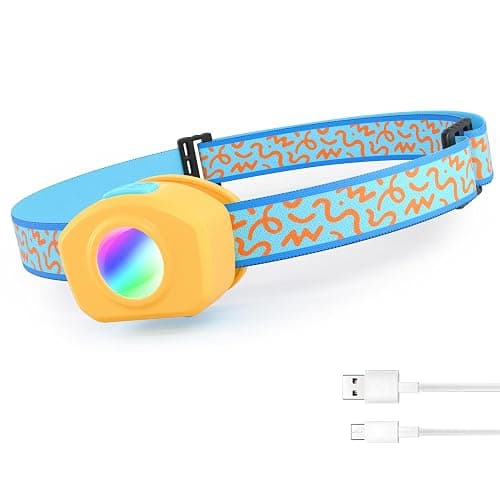EverBrite LED Headlamp Rechargeable Kids Headlamp with RGB Mode and Adjustable Headband, 3 Modes Multicolor Headlamp for Camping, Reading, Exploring, Halloween, Christmas - Image 1