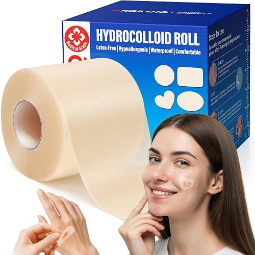 Medical Grade Hydrocolloid Roll for Wound Care, 2in*6.5ft Adhesive Hydrocolloid Bandages, Waterproof Pimple Patch Roll, Ultra Absorbent Large Hydrocolloid Patch for Acne,Blisters,Burns,and Minor Cuts - Image 1