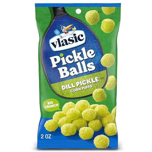 Vlasic Pickle Balls, Dill Pickle Flavored Corn Puffs, Pickleball Gifts, Father’s Day Gift Basket Stuffer, 2 oz. - Image 1
