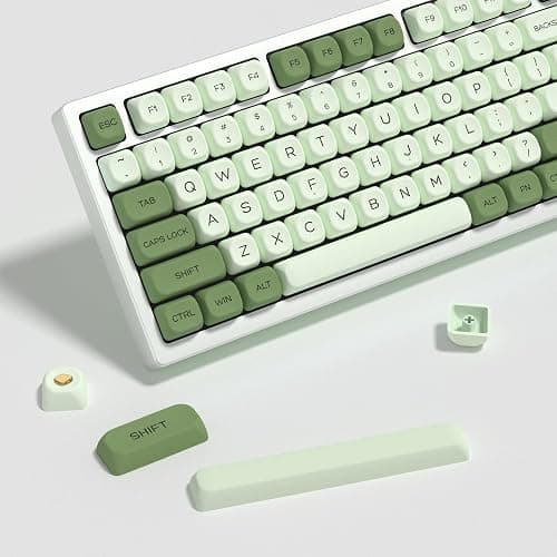 YMKPVR KBDiy Matcha KOA Profile Keycaps 60 75 100 Percent,Dye-Sublimation PBT Green Cute Custom Keyboard Keycap,143 Key Cap Set for Cherry Gateron MX Switches Mechanical Keyboards - Image 1