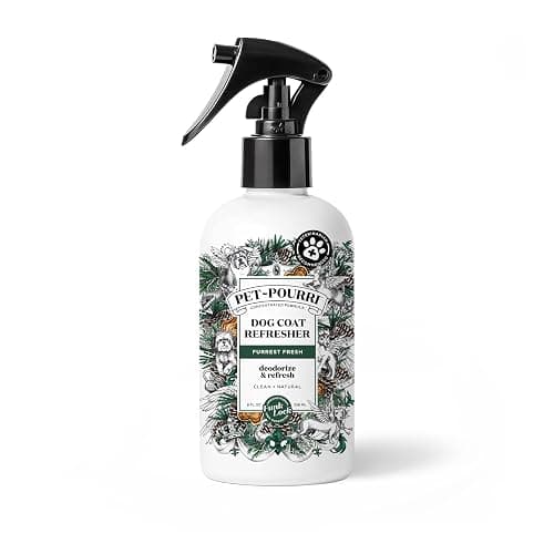 Poo-Pourri Furrest Fresh Dog Deodorizing Spray, 8 Fl Oz Grooming Perfume for Dog Coat, Pet Odor Neutralizer with Essential Oils, Vet Recommended, Paraben & Sulfate-Free Fir, Amber, & Cedarwood Scent - Image 1