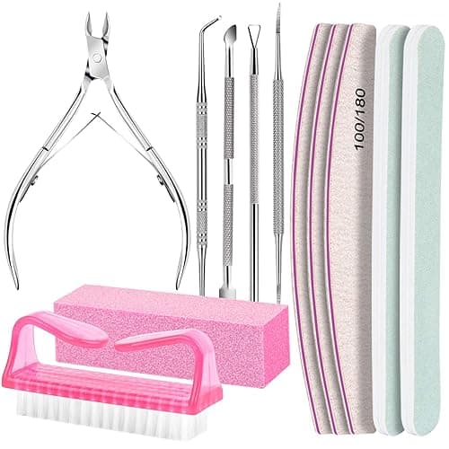FANDAMEI Nail Care Kit, Nail Files 100/180, Nail Buffer Block, Cuticle Nippers, Cuticle Trimmer, Cuticle Pusher, Nail Tools, Nail Kit, Pedicure & Manicure Tools, Nail Prep Kit, Manicure Kit for Women - Image 1