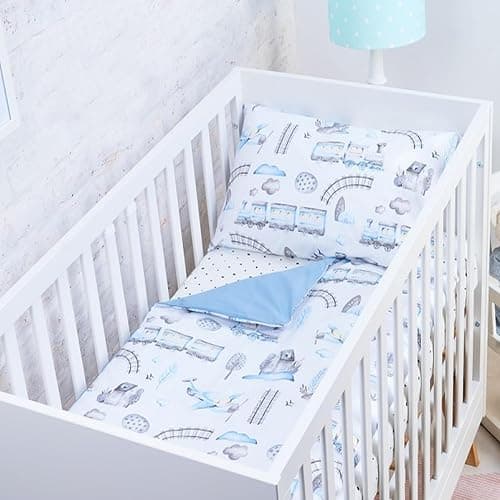 BABYSAFE Baby Cot Bed Duvet Cover Set Girls 120 X 90 with Toddler Pillowcase 40x60 Cm 100% Cotton - Toddler Duvet Cover Set in 100% Oeko-Tex Certified Cotton - Made in Europe - Image 1
