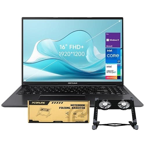 ASUS Vivobook 16 F1605 Business Pro Laptop, 16" WUXGA (1920 x 1200), Intel i7-1355U, 40GB RAM, 2TB SSD, Bundle with PCO Notebook Folding Radiator, Laptop Cooler - Image 1