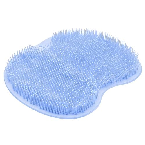 Shower Foot Scrubber Mat Back Washer Back Exfoliating Bath Wash Pad Wall Mounted Slip Suction Cups Foot Scrubber for Use in Shower Cups Foot Cleaner for Men and Women - Image 1