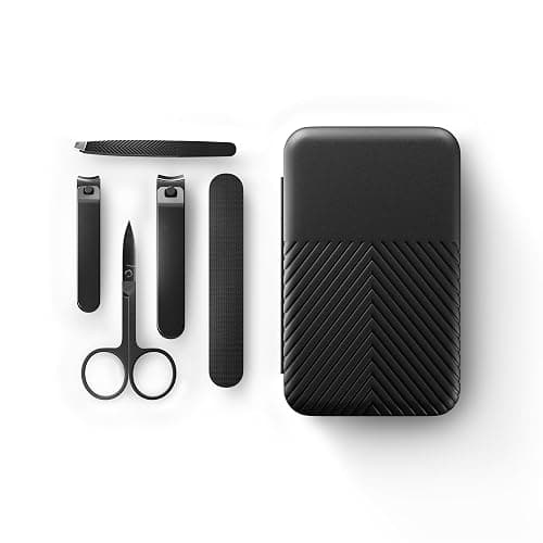 MANSCAPED® Shears 3.0, 5-Piece Precision Men’s Nail Grooming Travel Kit, Stainless Steel Manicure Set with Fingernail & Toenail Clippers, Nail File, Slant Tip Tweezers, Cuticle Scissors, Travel Case - Image 1