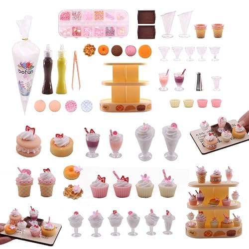 BoFUN DIY No-Bake Miniature Food Craft Kit - 1/12 Scale Dollhouse Kitchen Accessories, Hobby Craft Set for Teens Adults Ages 12+, Creative Art Project & Birthday Christmas Gift (Baking) - Image 1