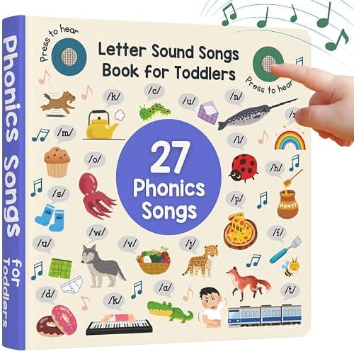LEARNING BUGS Phonics Songs Book, 26 Letter Sound Songs, Preschool & Kindergarten Learn to Read for 3 Year olds, Perfect Toy and Gift for Toddlers Ages 2+ - Image 1