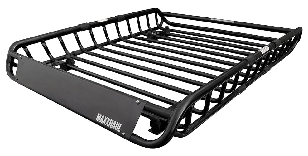 MAXXHAUL 70115 Universal Steel Roof Rack Car Top Cargo Carrier/Basket - 46" X 36" X 4-1/2" - 150 lb Capacity, Black - Image 1