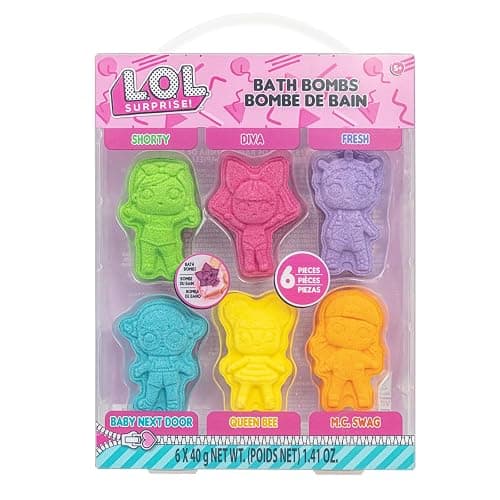 L.O.L. Surprise! 6 Piece Bath Bombs for Kids, Bubble Gum Scented, Bath Toys for Kids, Ages 3+, by Townley Girl - Image 1