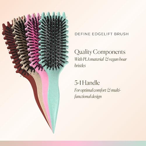 Bounce Curl Define EdgeLift Brush, 5-in-1 Tool for Effortlessly Defined Curls, Waves & Coils, Reduces Frizz - Brick Red - Image 1