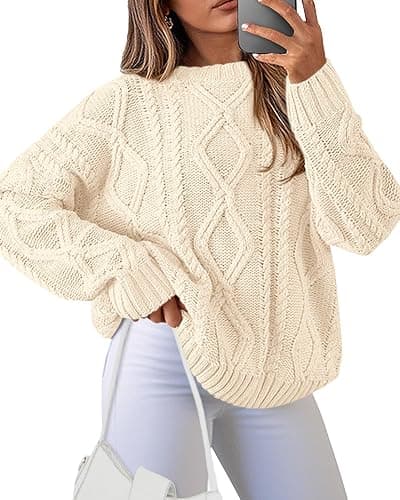 BTFBM Casual Women Long Sleeve Sweater 2025 Fall Ribbed Knit Pullover Loose Crewneck Cable Sweater Jumper Tops - Image 1