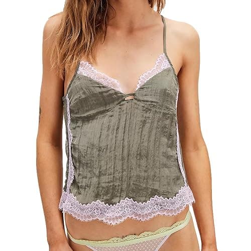 Women's Y2K Lace Trim Vest Tank Tops Front Tie Button Front Going Out Crop Top Cute Summer Mesh Cami Shirt Blouse - Image 1